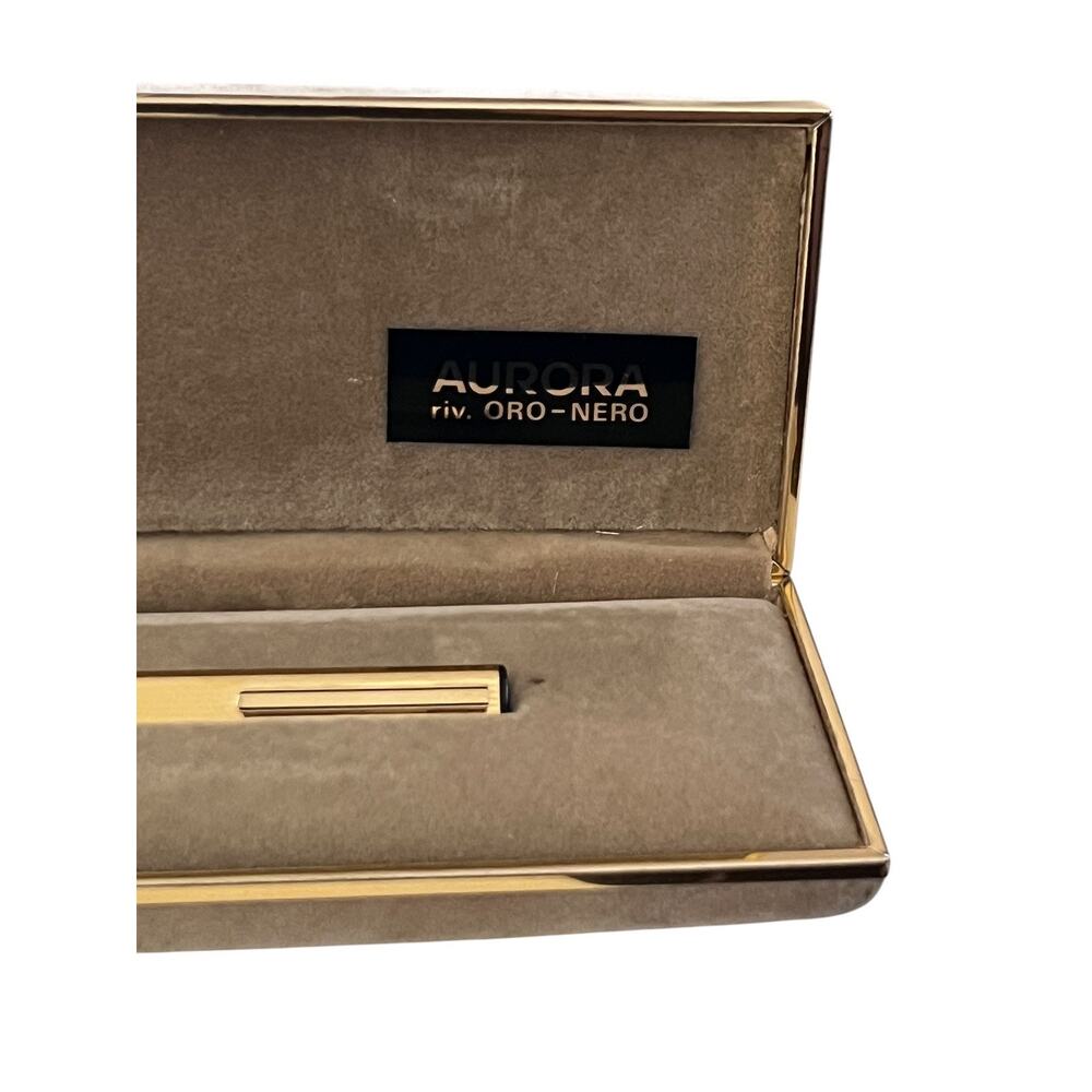 Aurora Thesi Gold Tone Ball Point Pen Vintage Carpogiani Bologna, Italy - Picture 3 of 16